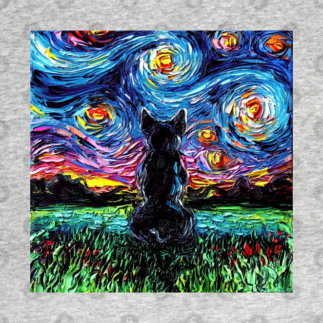 French Bulldog Starry Night by sagittariusgallery